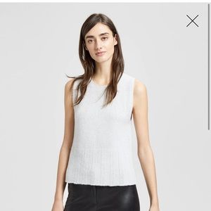 Theory High ribbed sleeveless cashmere sweater